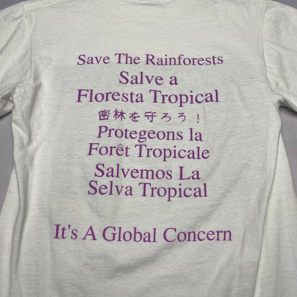 Vintage 90s Rainforest Alliance Single Stitch Shirt Men's Medium Nature Activist - Picture 4 of 9